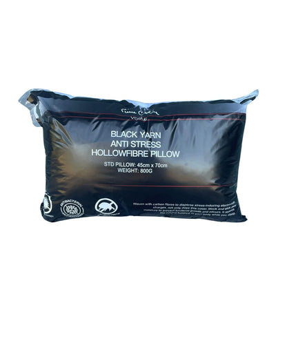PIERRE CARDIN  BLACK YARN PILLOW STD