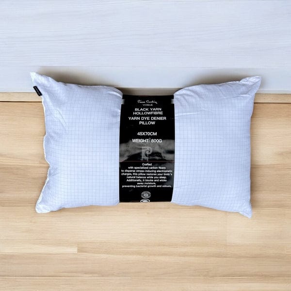 PIERRE CARDIN  BLACK YARN PILLOW STD