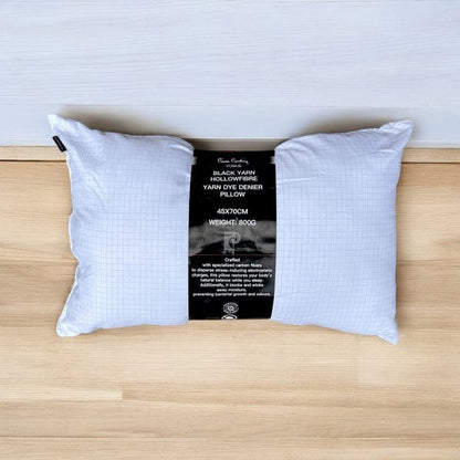 PIERRE CARDIN  BLACK YARN PILLOW STD