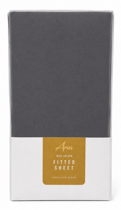 ARIA 100  COTTON FITTED SHEET - Single
