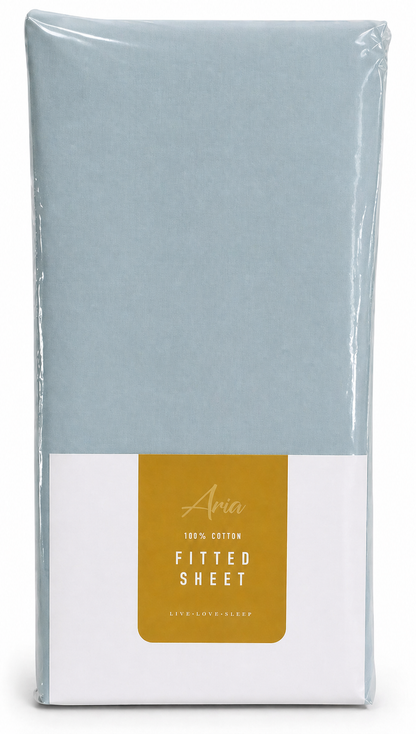 ARIA 100  COTTON FITTED SHEET - Single