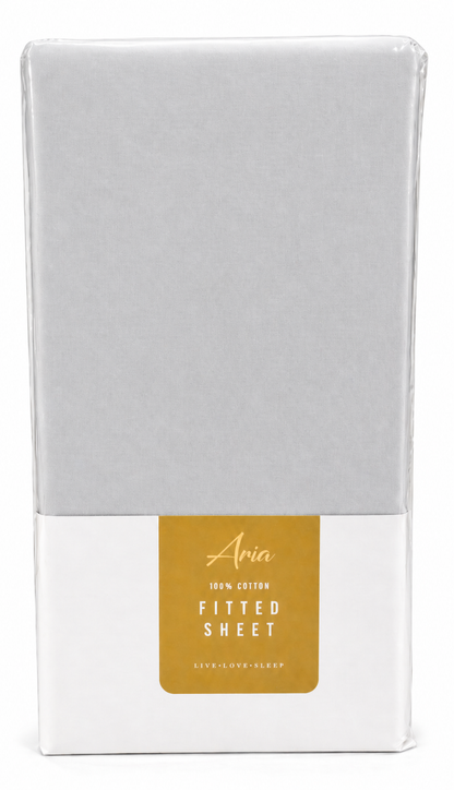 ARIA 100  COTTON FITTED SHEET - Single